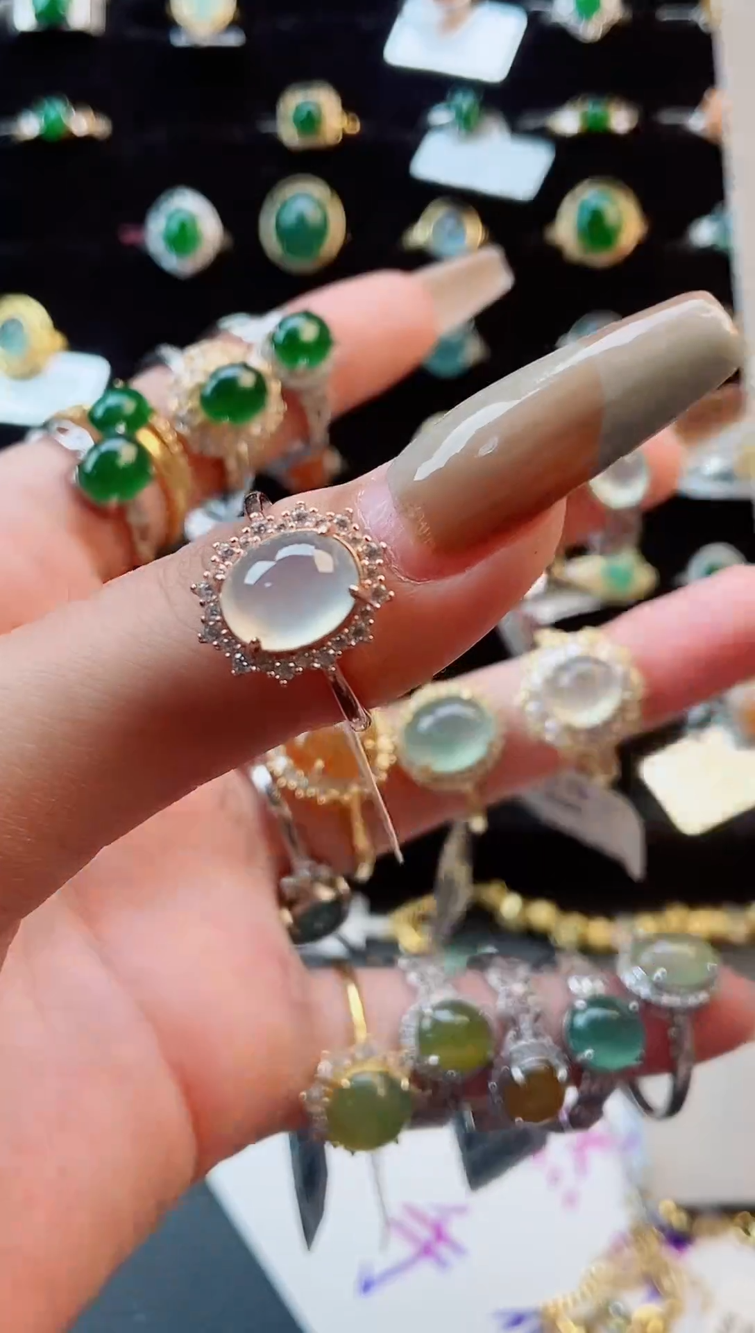 【闪购商品】翡翠戒指银S925镶嵌戒指850