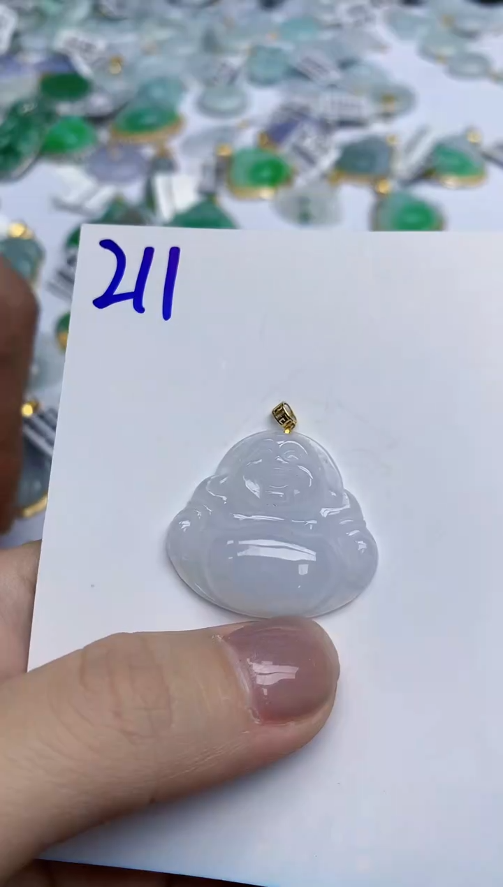 【闪购商品】翡翠颈饰18K金镶嵌天然翡翠A货