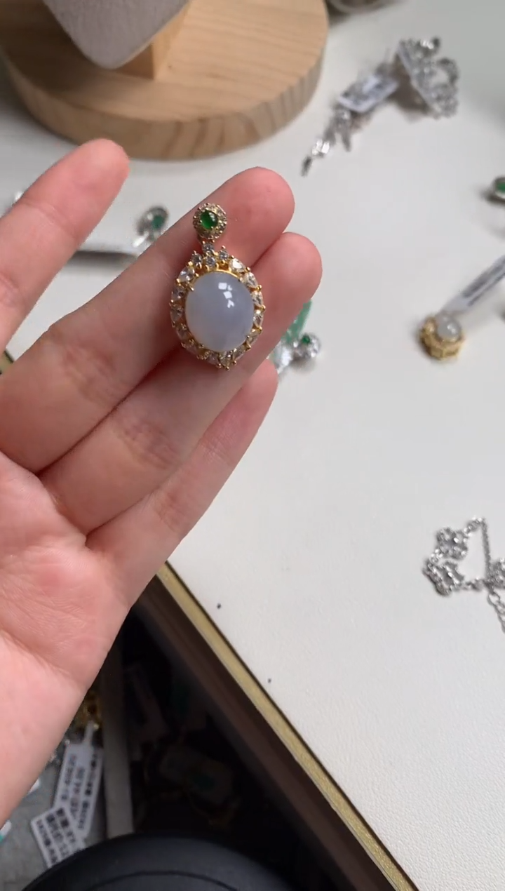 银S925镶嵌戒指翡翠2