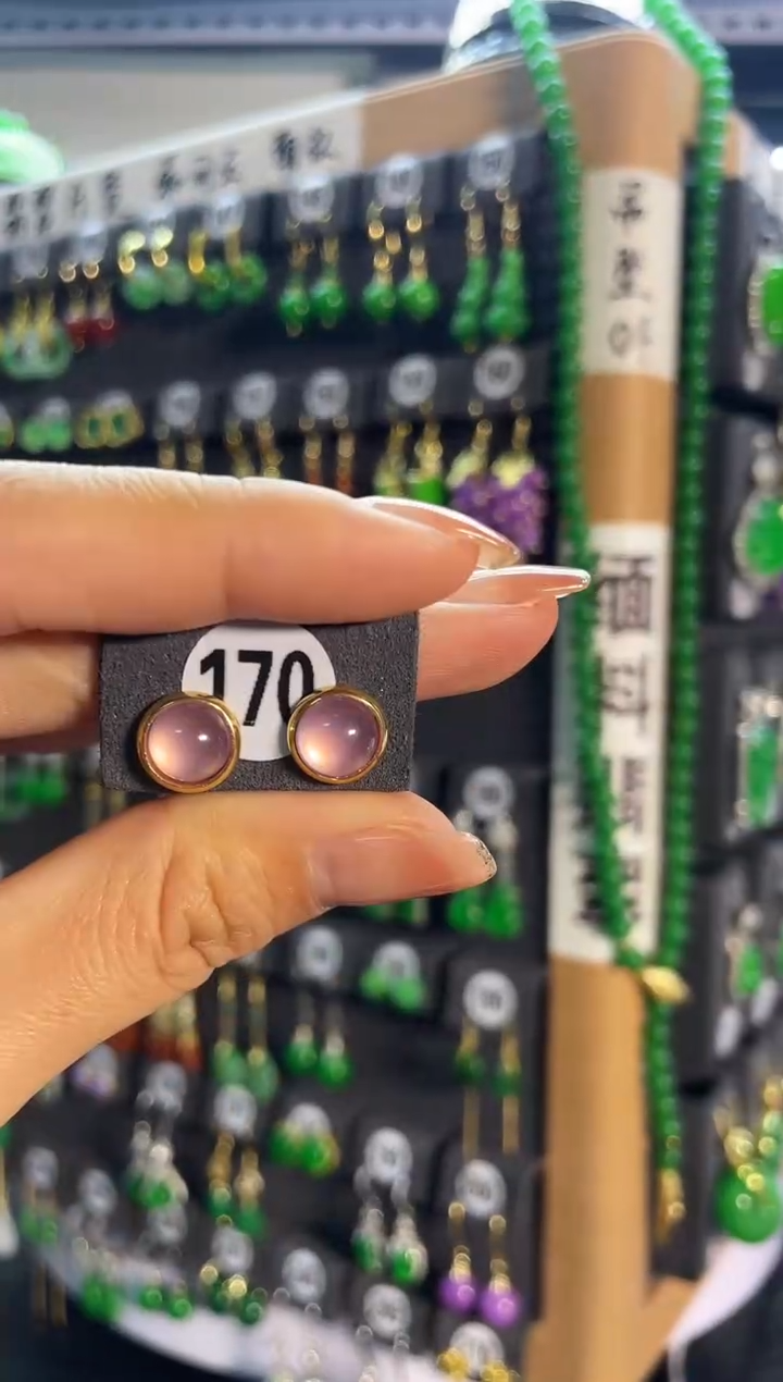 【闪购商品】翡翠耳饰银S925镶嵌170..