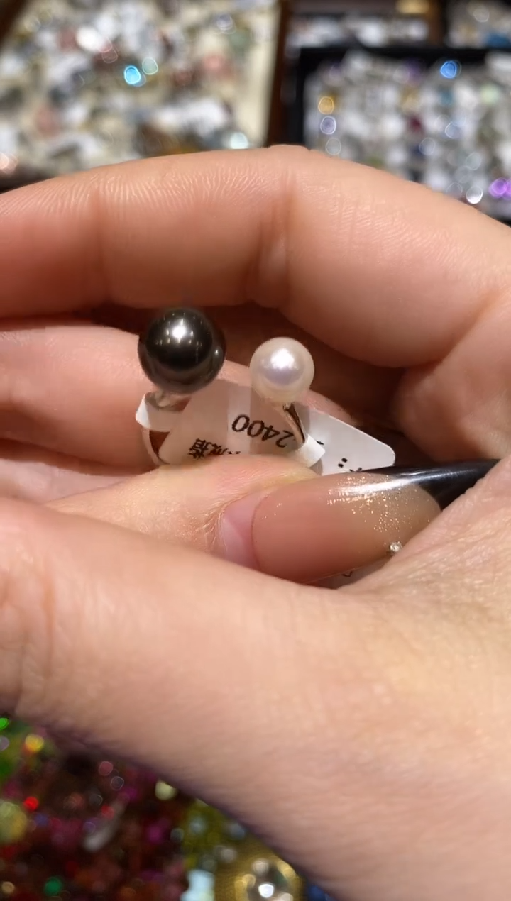 银S925镶嵌戒指海水珍珠楚楚珠宝中古甄选不退换