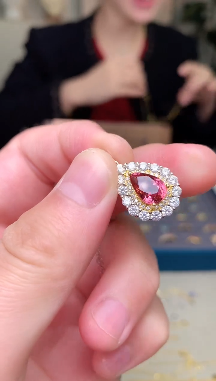 【闪购商品】银S925镶嵌颈饰碧玺吊坠