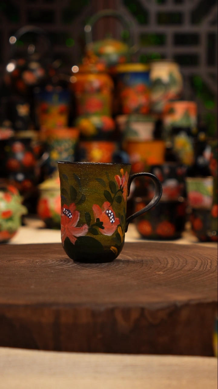 手绘   油画釉下彩   杯子