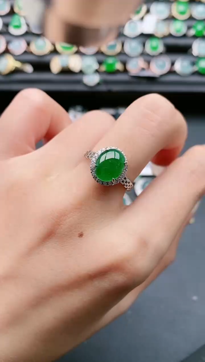 【闪购商品】翡翠戒指银S925镶嵌111111