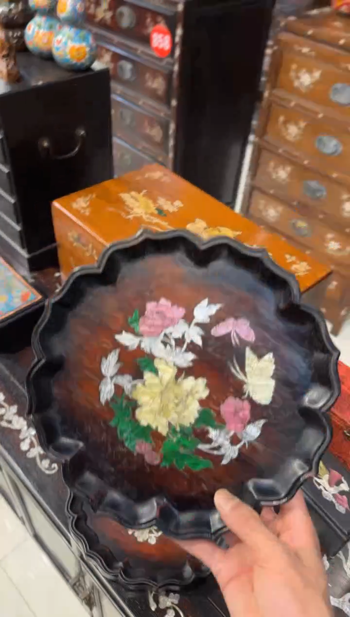 木木头款紫檀富贵花开圆盘88