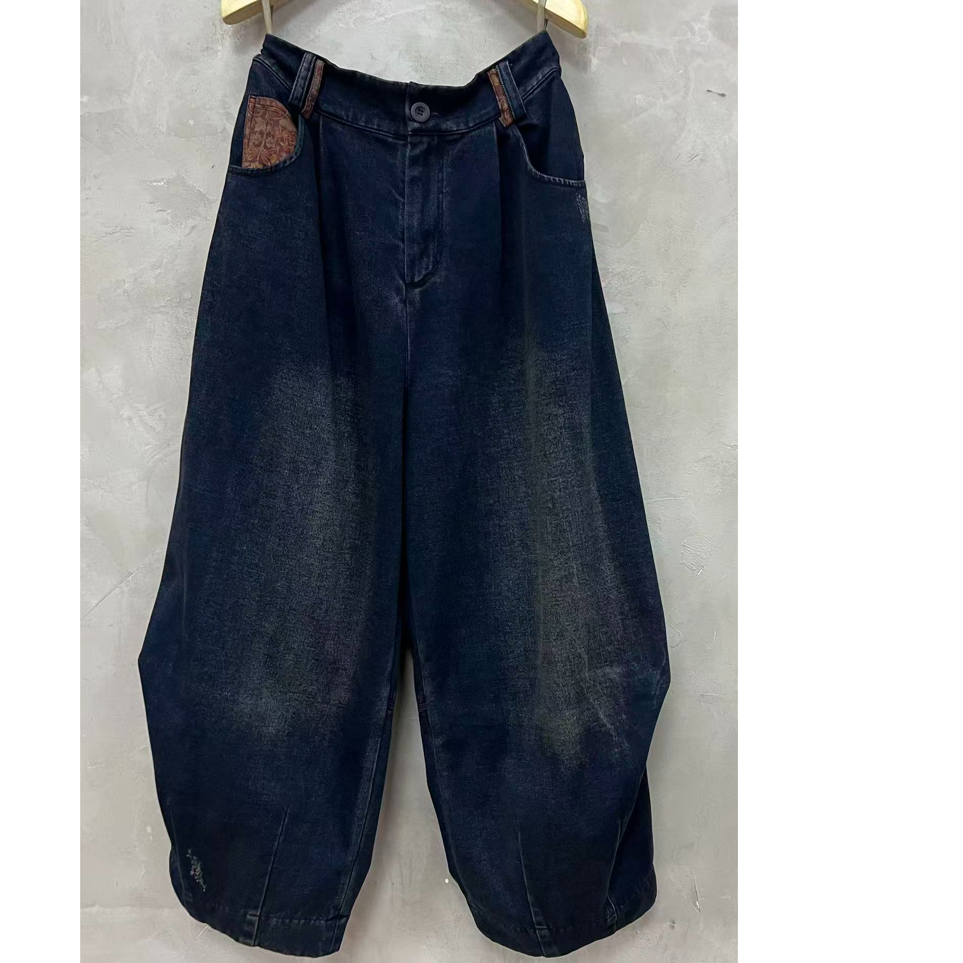 西子分享 4041古蘭木 棉+丝轮 宽松百搭【牛仔裤】