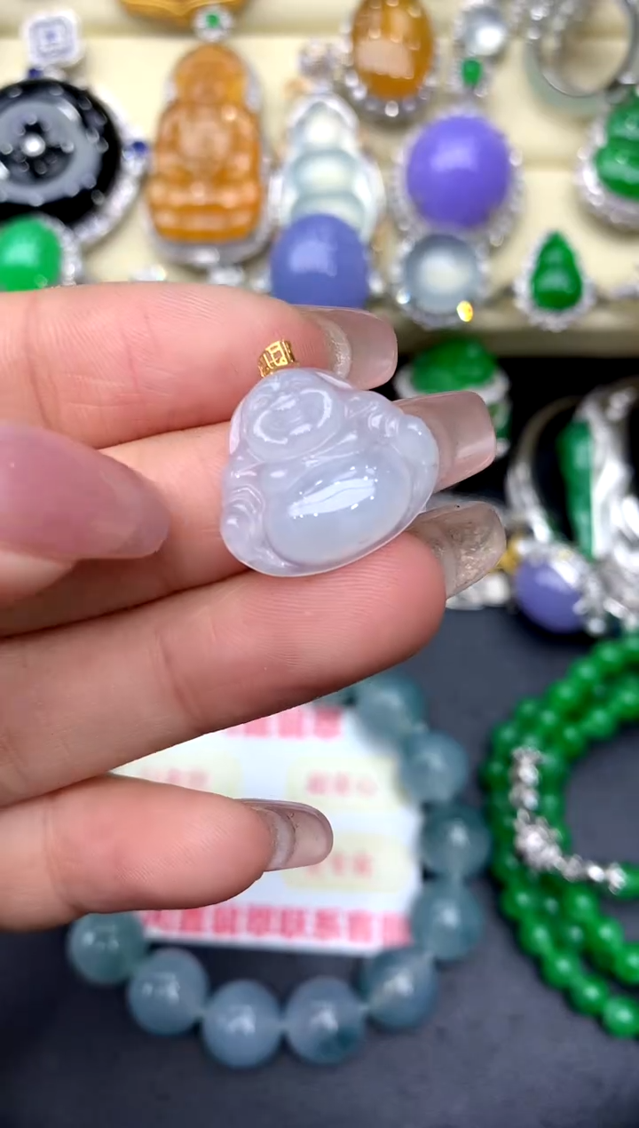 颈饰18K金镶嵌翡翠31-中国好珍宝