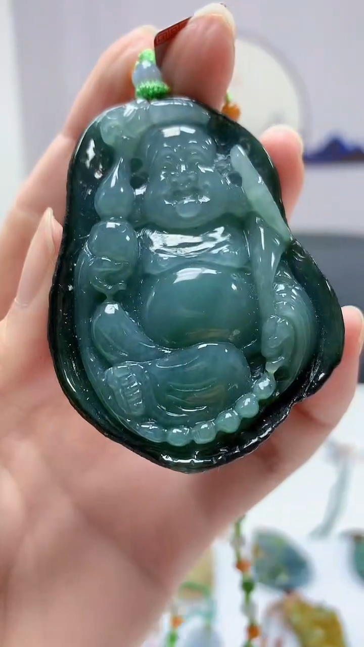 【闪购商品】定制翡翠未镶嵌4852zm-毛货赠珠链佛公116