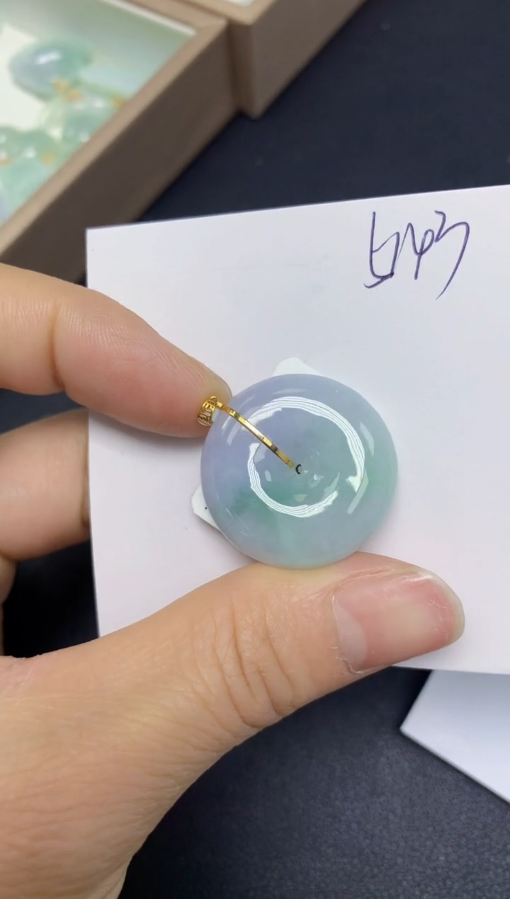 【闪购商品】翡翠挂件18K金镶嵌 天然翡翠A货