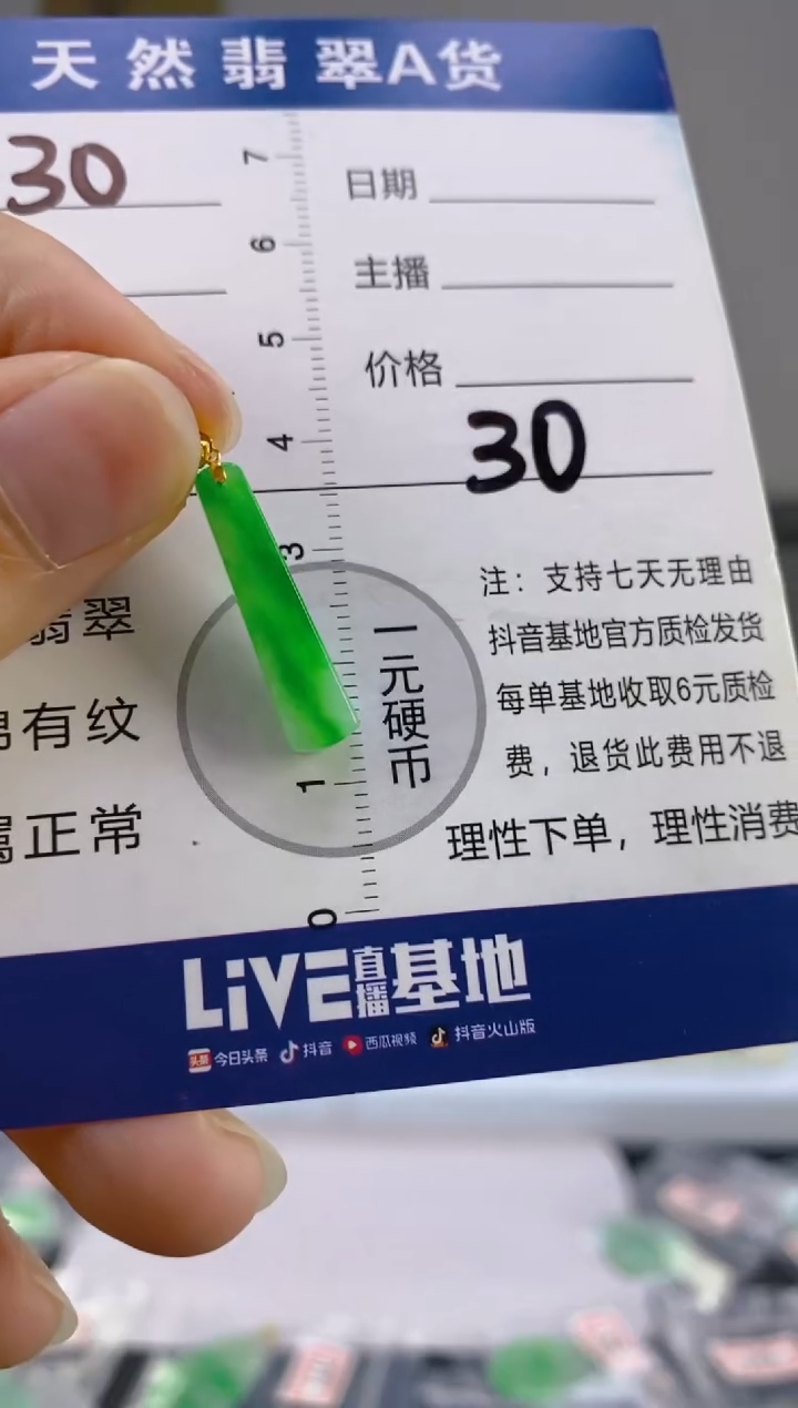 【闪购商品】翡翠颈饰18K金镶嵌天然A货翡翠