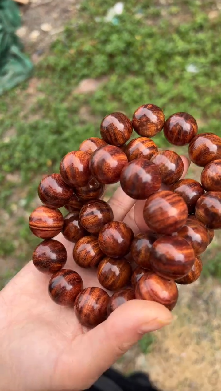 黄花梨/降香黄檀A001紫油梨2.0圆珠手串66多样性发一