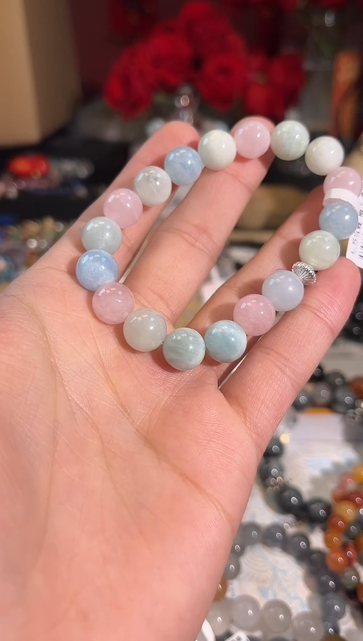 【闪购商品】绿柱石（摩根石）手链未镶嵌Q578手串