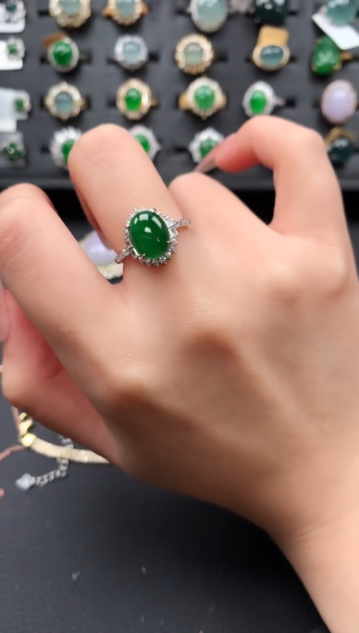 【闪购商品】翡翠戒指银S925镶嵌58768