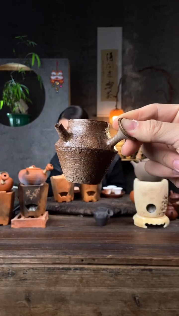 全手工原矿潮州砂铫壶急须壶朱泥柴烧