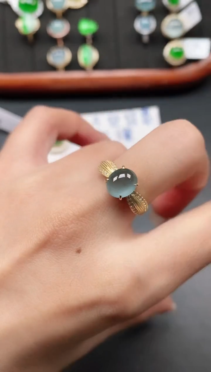 银S925镶嵌戒指翡翠111