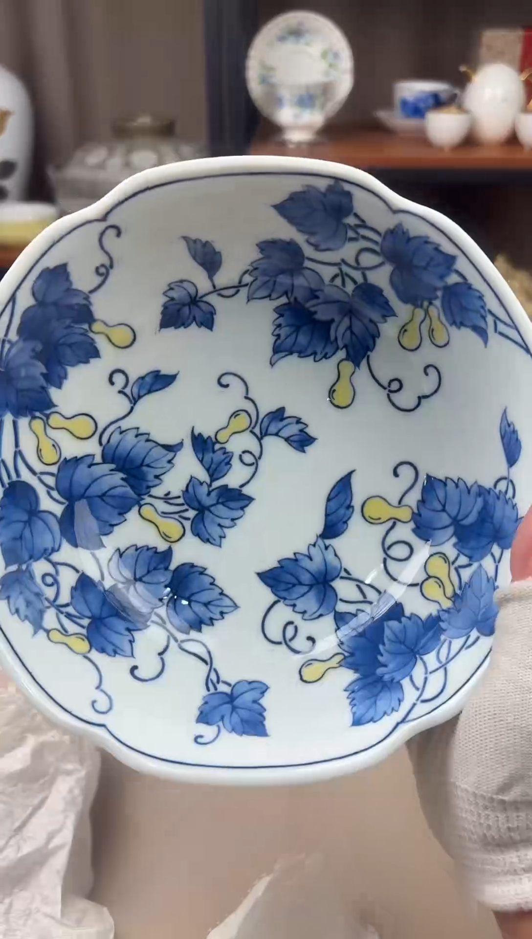 瓷片行*桔吉青花葫芦钵