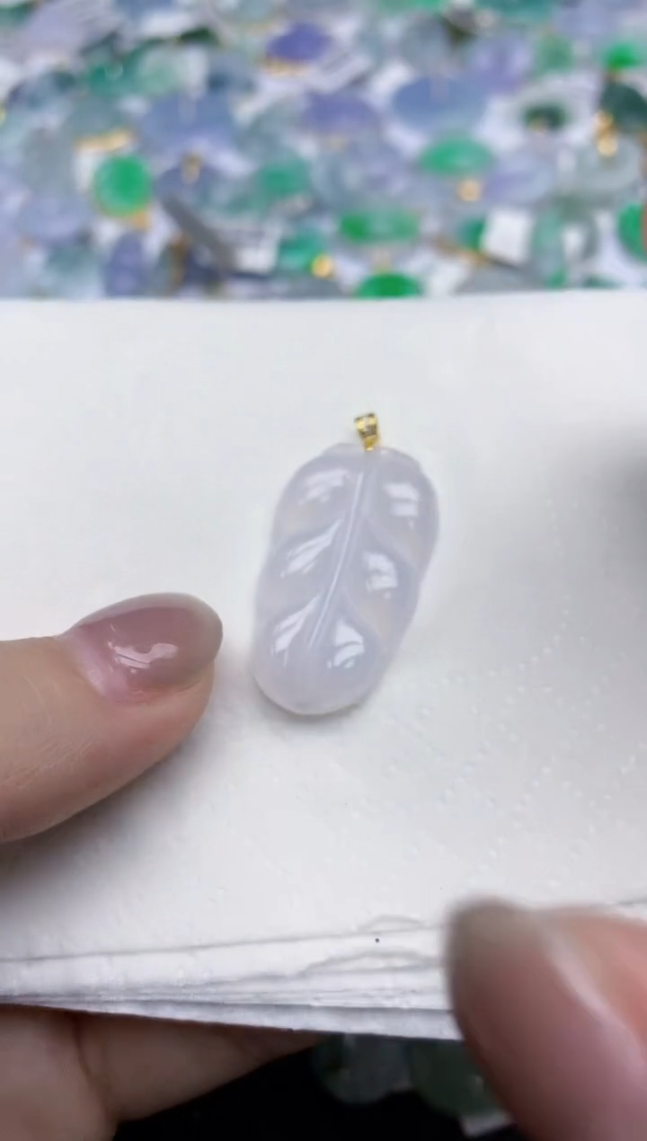 【闪购商品】翡翠颈饰18K金镶嵌天然翡翠A货