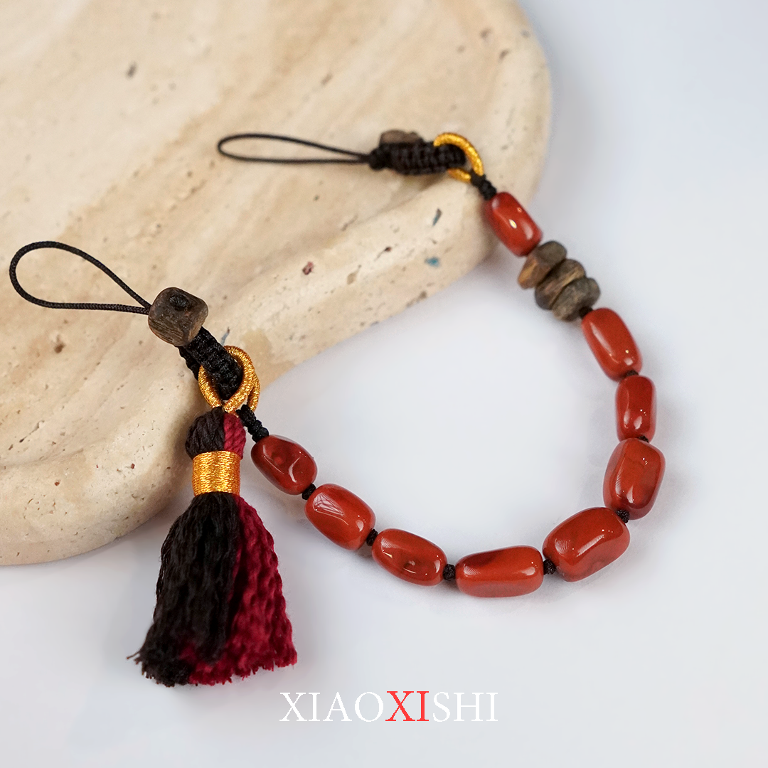 南红随形手机链挂饰