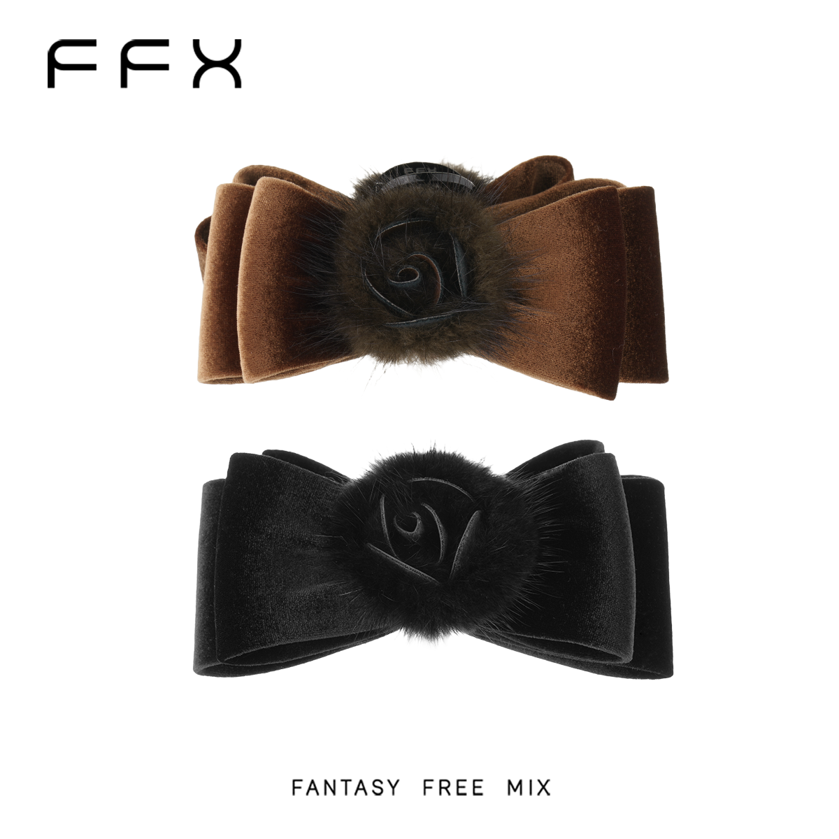 弗弗西FFX【缪斯】优雅高贵山茶花水貂毛抓夹