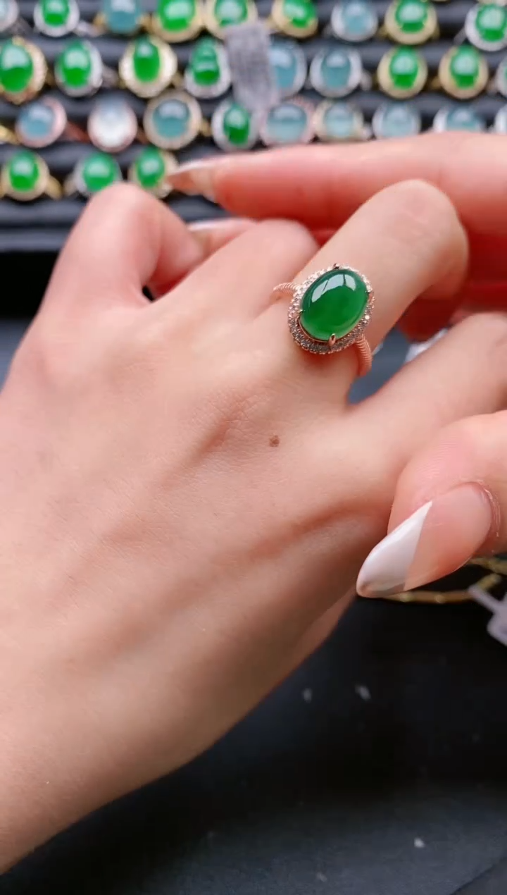 【闪购商品】翡翠戒指银S925镶嵌11111111