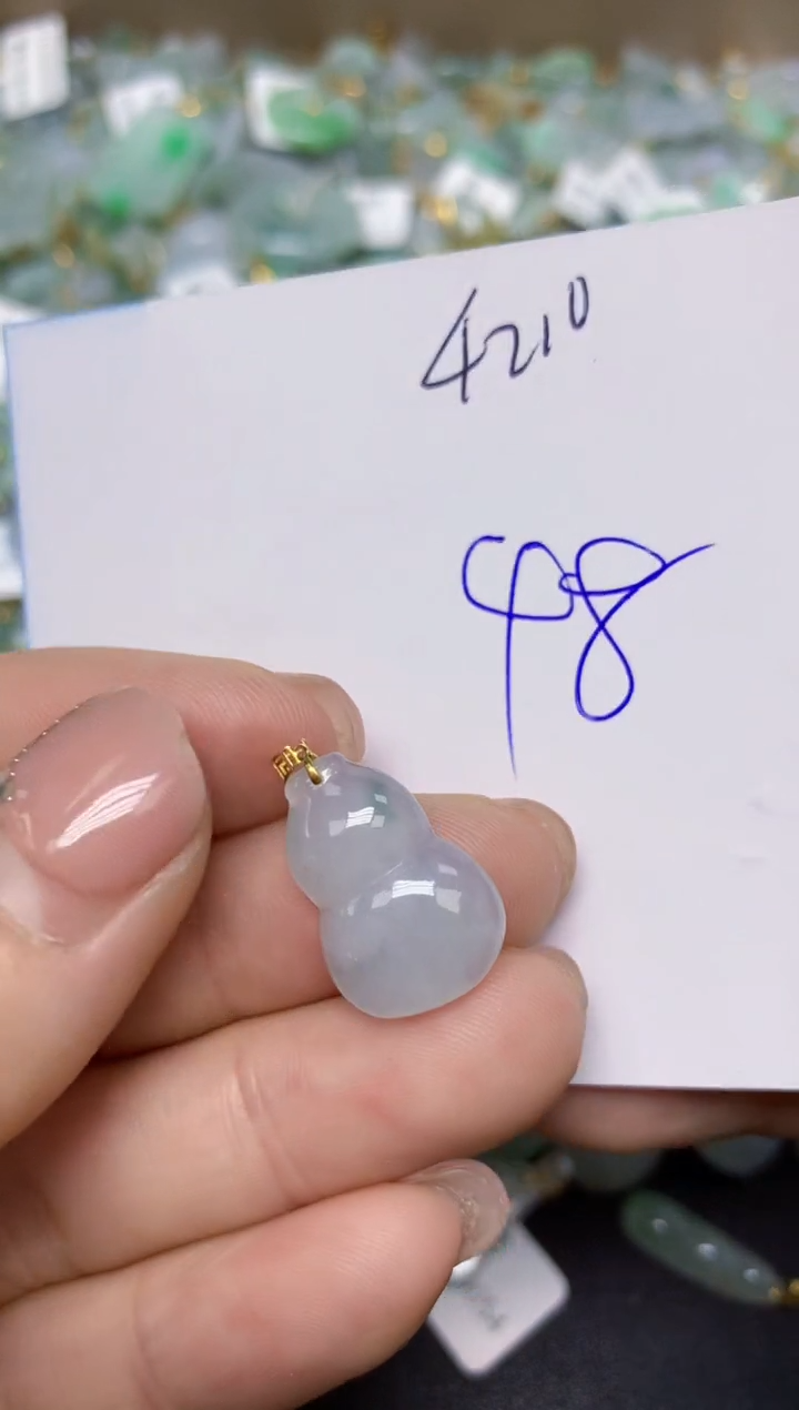 【闪购商品】翡翠挂件18K金镶嵌 天然翡翠A货