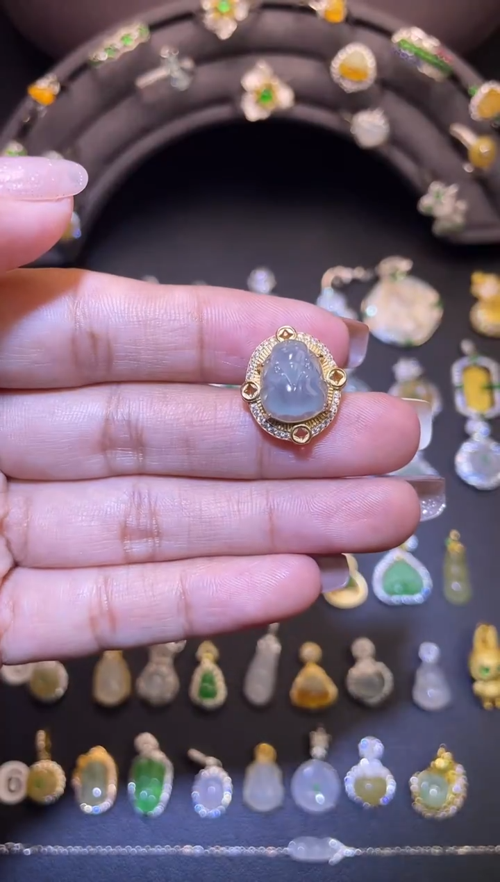 吊坠(不含链)银S925镶嵌翡翠1