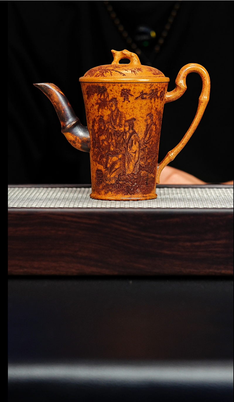 宜兴紫砂 竹林七贤 龙骨金沙 高运 h595