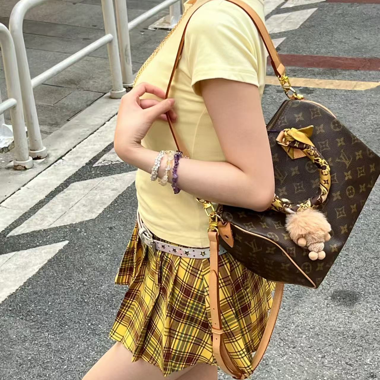 未使用 LouisVuitton/路易威登 新款Speedy 25老花手提斜挎包