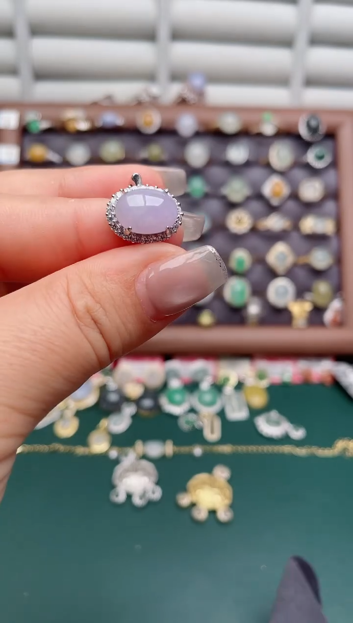 银S925镶嵌戒指翡翠.