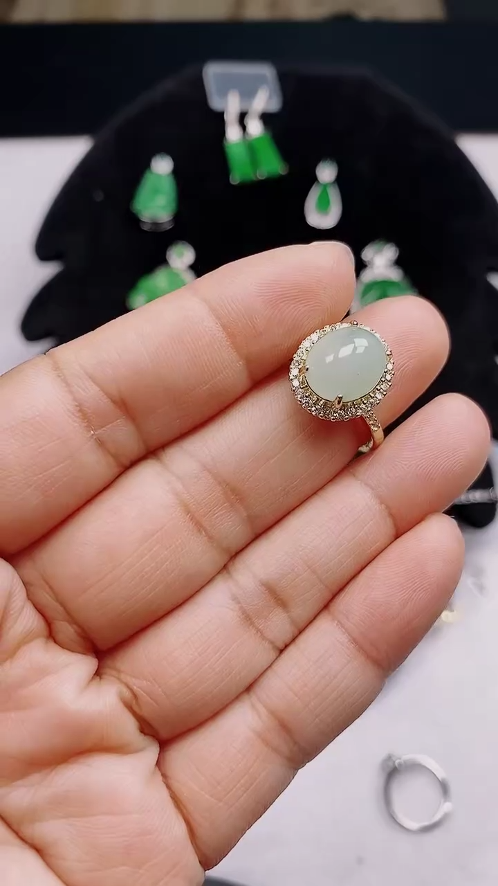 银S925镶嵌戒指翡翠34