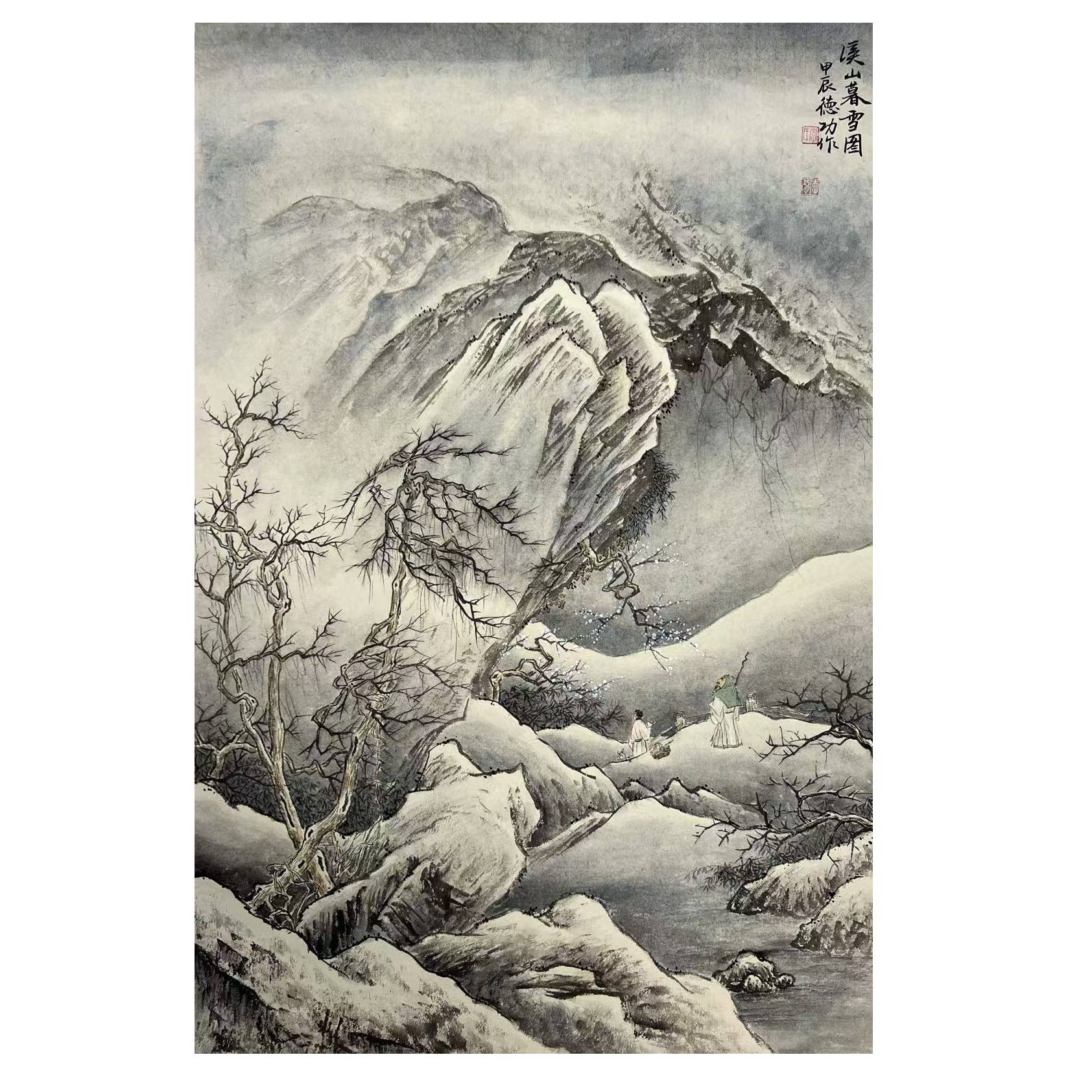 李老师古意山水国画作品