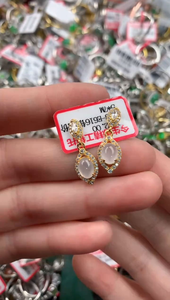 银S925镶嵌戒指翡翠10   6