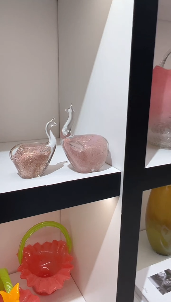 【闪购商品】琉璃粉色大象一对