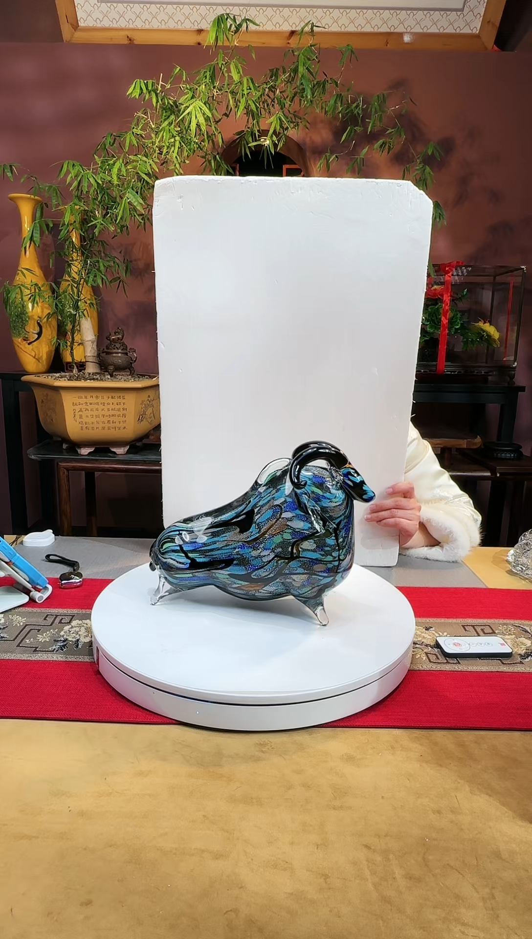 【闪购商品】琉璃手工艺品银箔牛