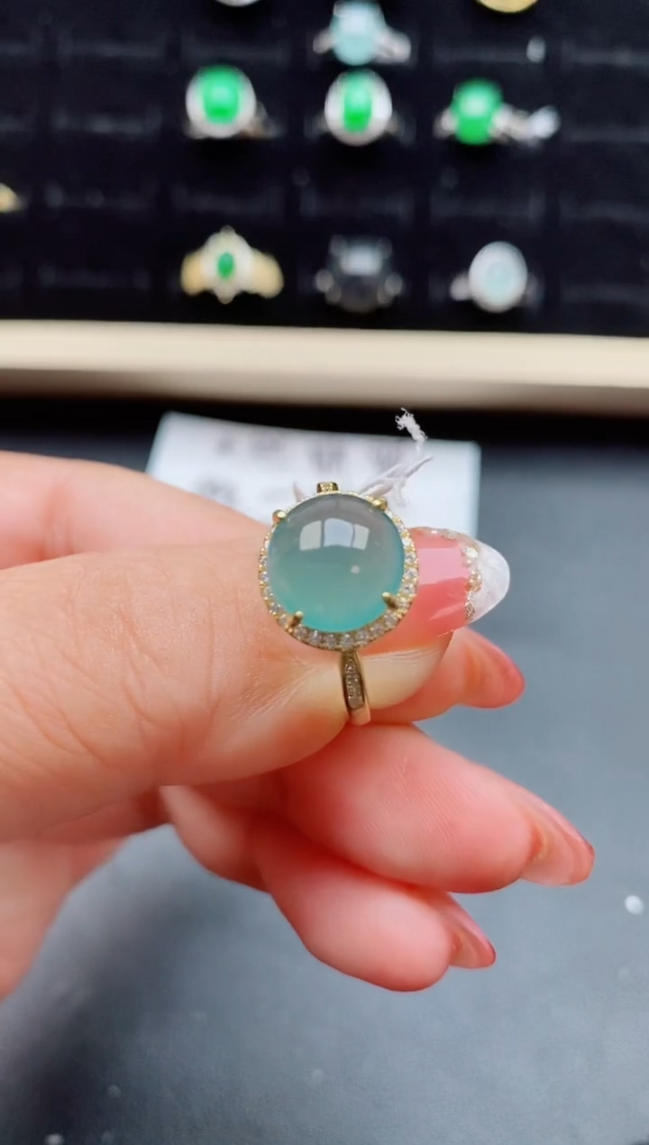【闪购商品】翡翠戒指银S925镶嵌80000
