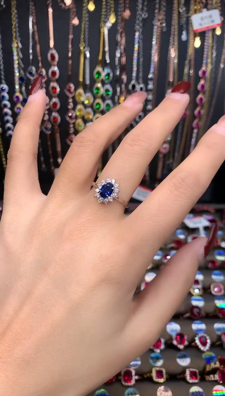【闪购商品】蓝宝石戒指银S925镶嵌5.7