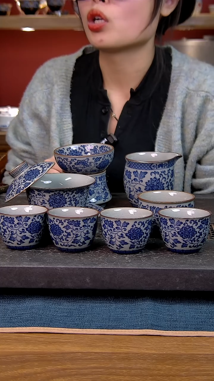 简装家用款8件套 老陶泥开片纹陶瓷茶具