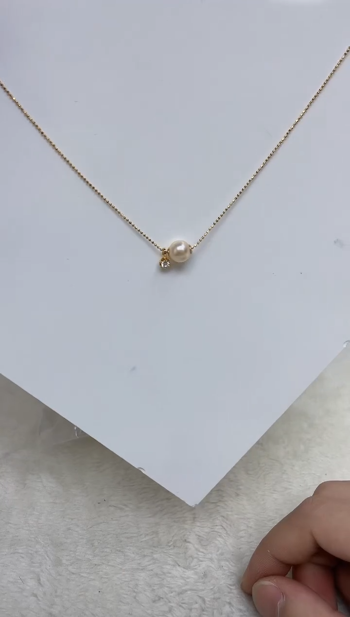 颈饰银S925镶嵌海水珍珠  