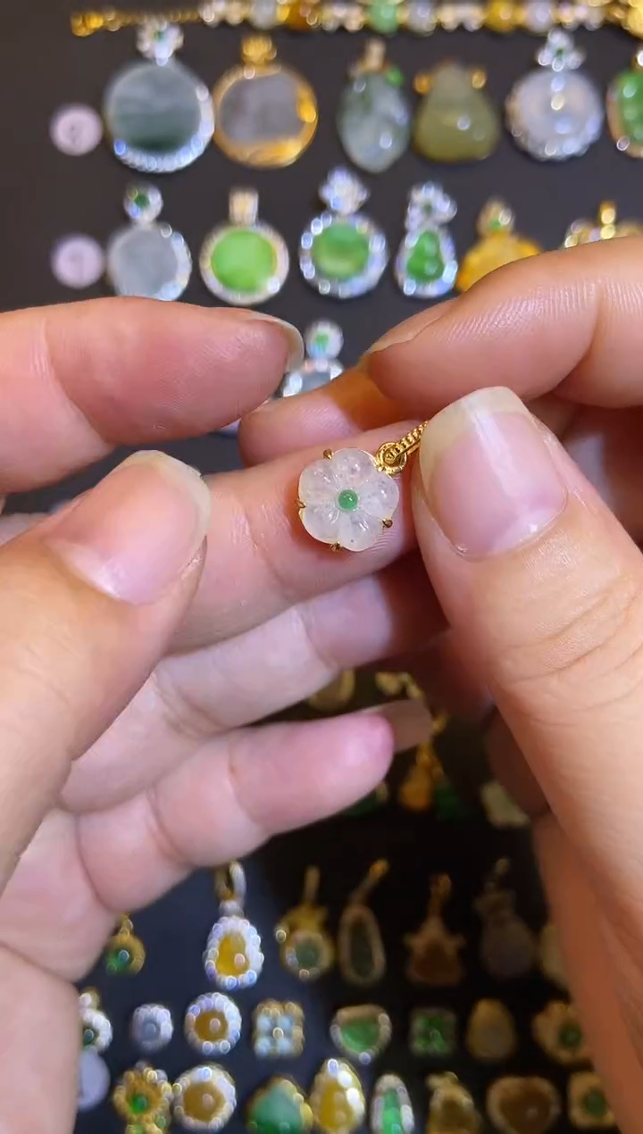 吊坠(不含链)银S925镶嵌翡翠1