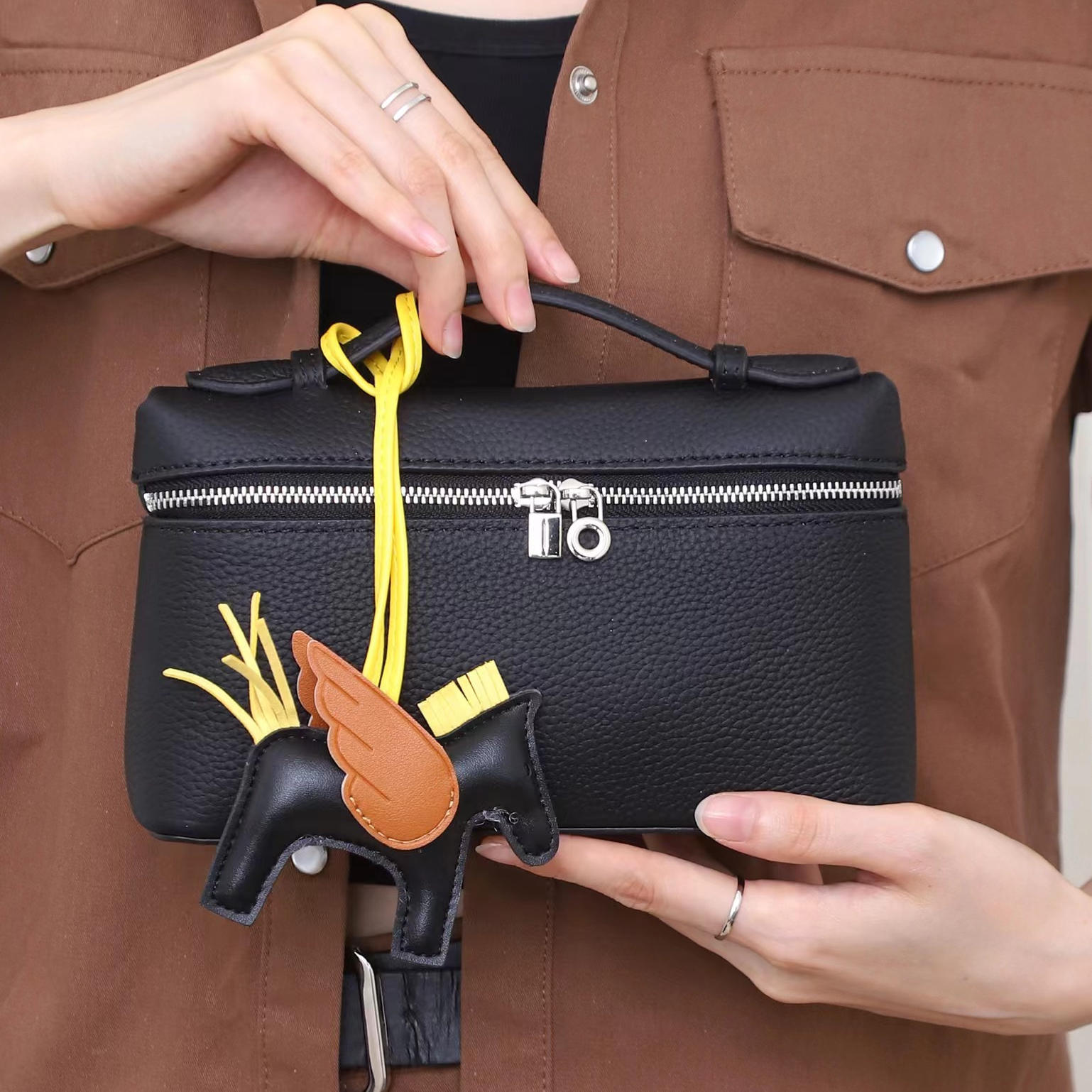 佑一【RAIN.CUN】KLL-9028-黑色轻奢时尚百搭气质女包