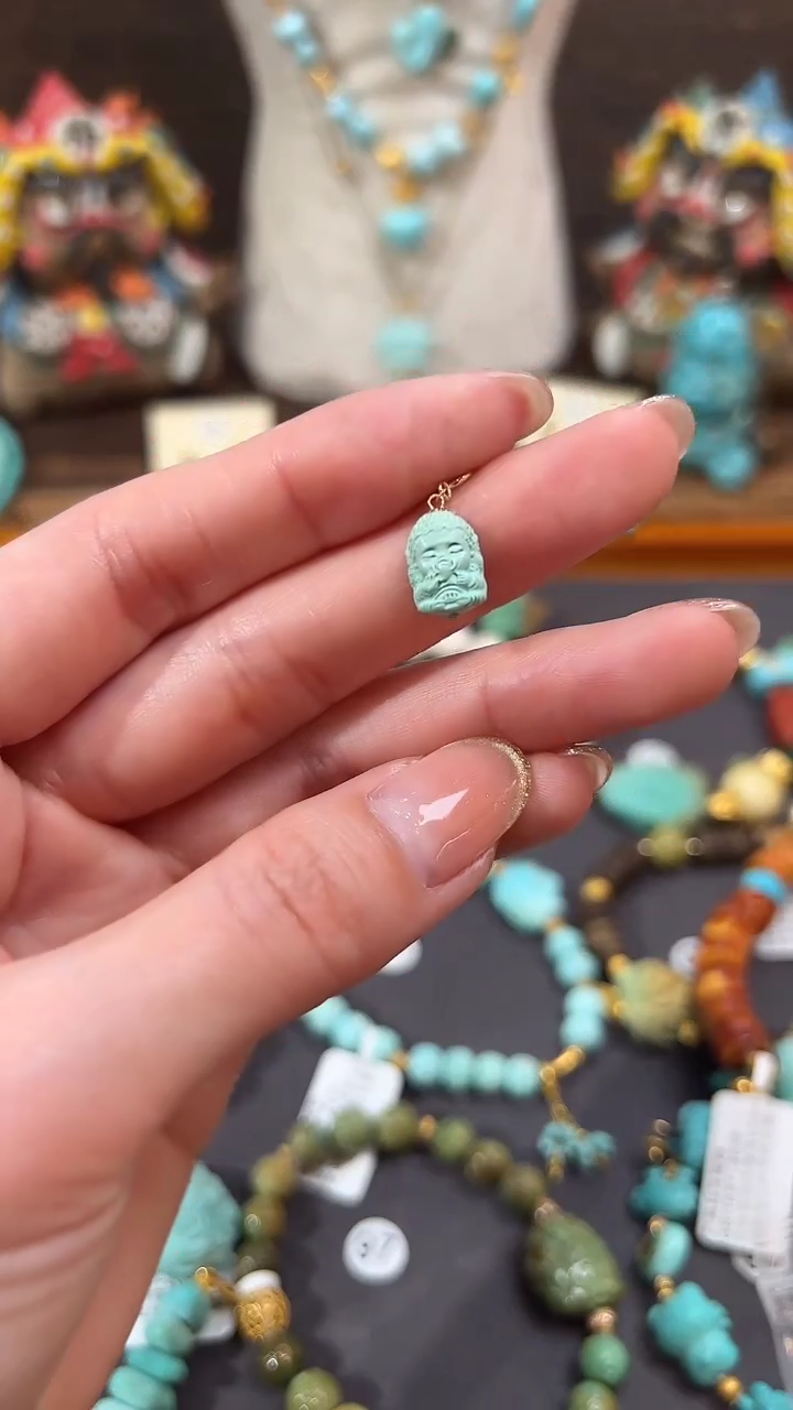 【闪购商品】绿松石提溜18K金镶嵌绿松石提溜