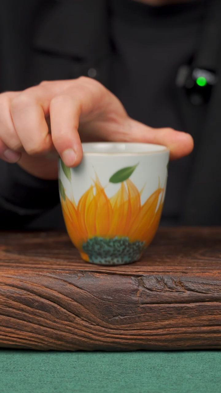 【闪购商品】瓷片向日葵手握景德镇手绘釉下彩