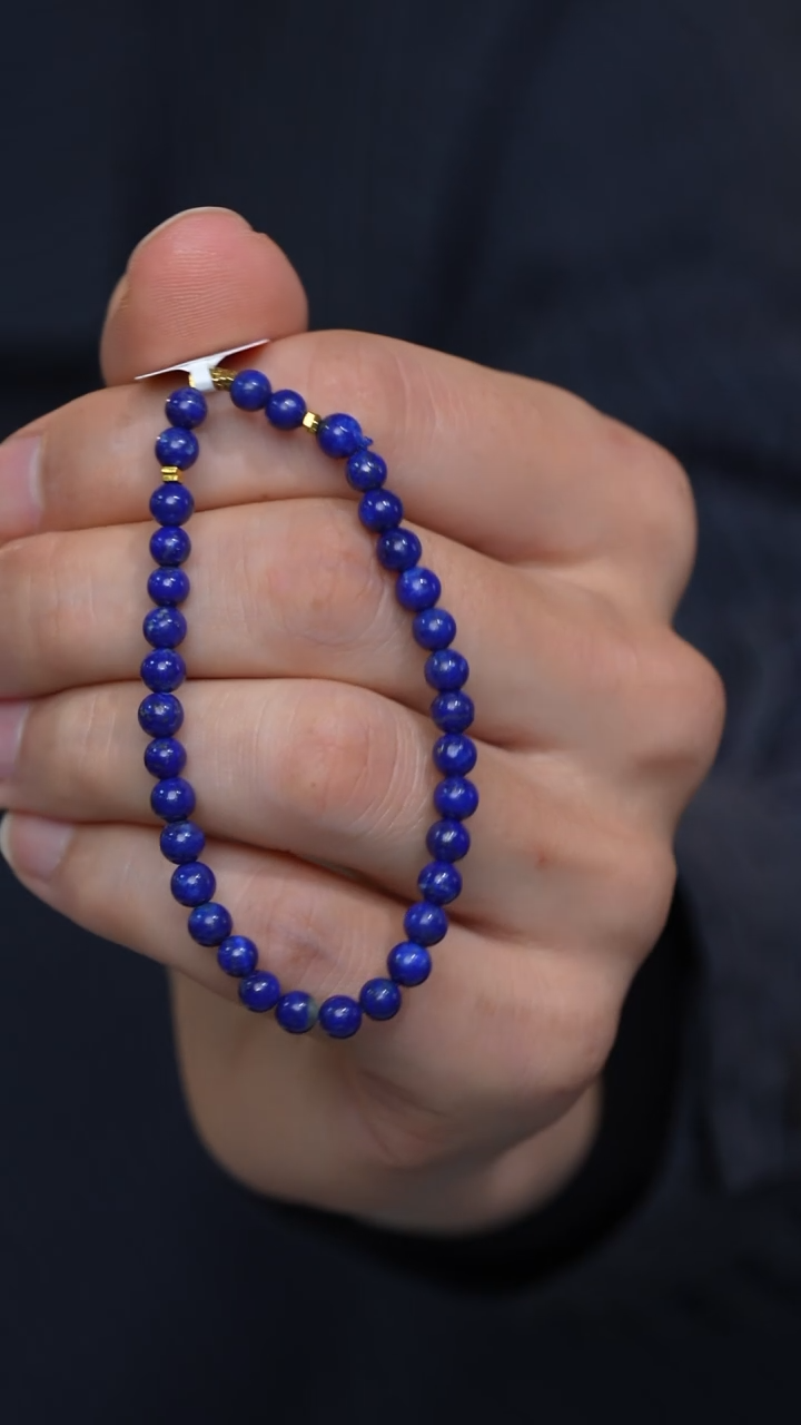 【闪购商品】青金石手串银S925镶嵌青金石碎银手串/多样性发其一