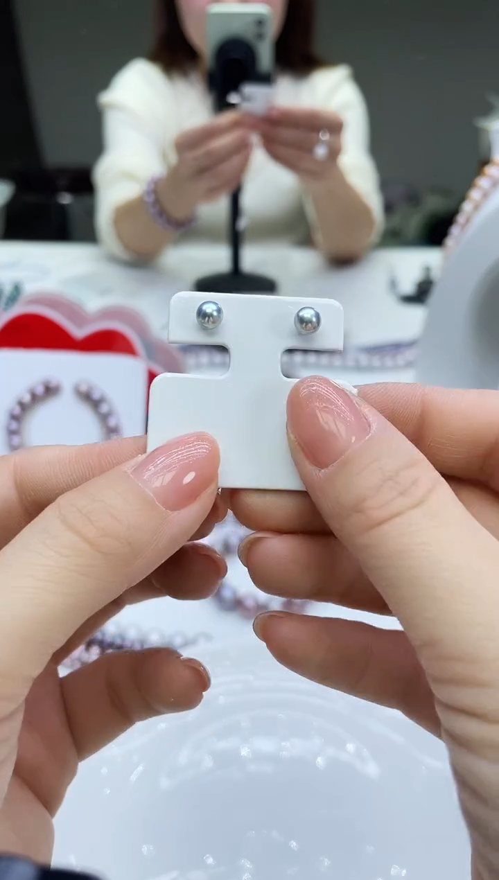 未镶嵌耳饰淡水珍珠白色系耳饰