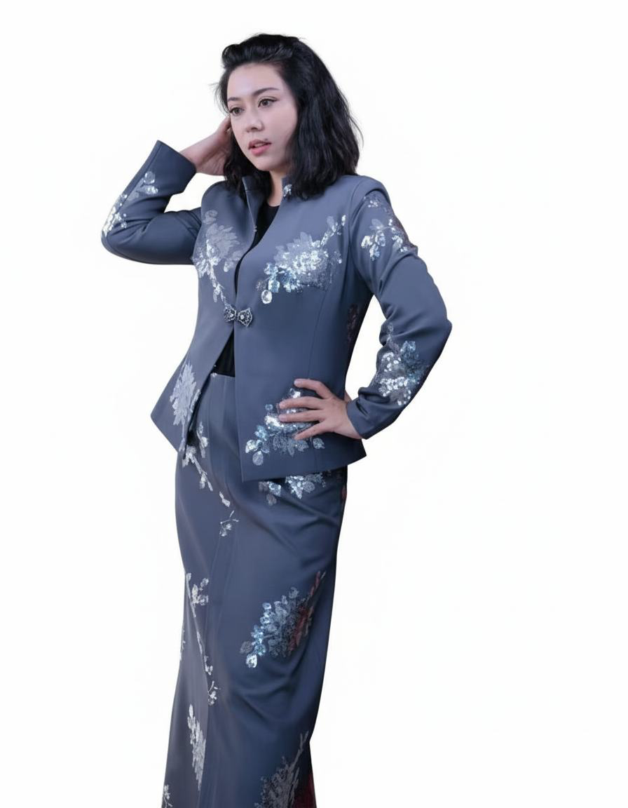 【GLORA原创设计】女士通勤风时尚套装网红轻熟风复古服装（9059）