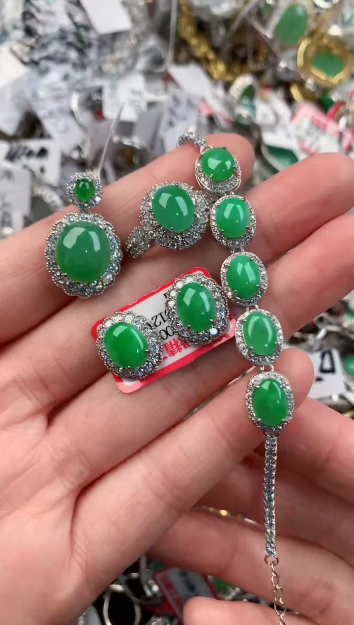 银S925镶嵌戒指翡翠111                9