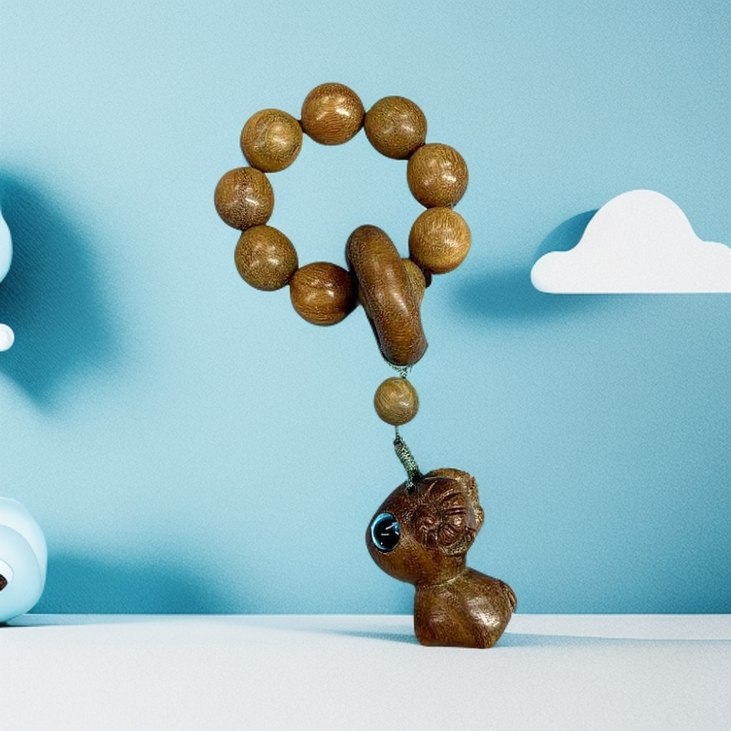 【清货】喜气羊羊 绿檀木1.2cm 手把件 盘玩件