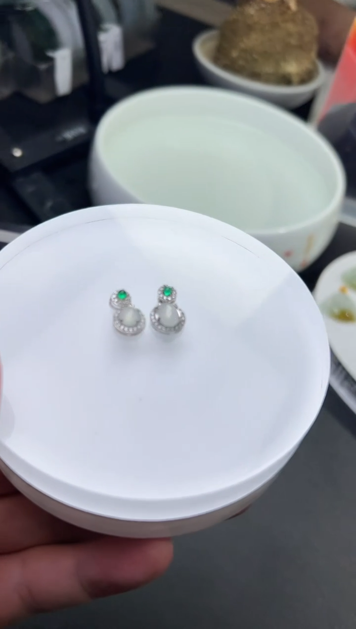 银S925镶嵌挂件翡翠蛋面吊坠XDD04/多样性发一件