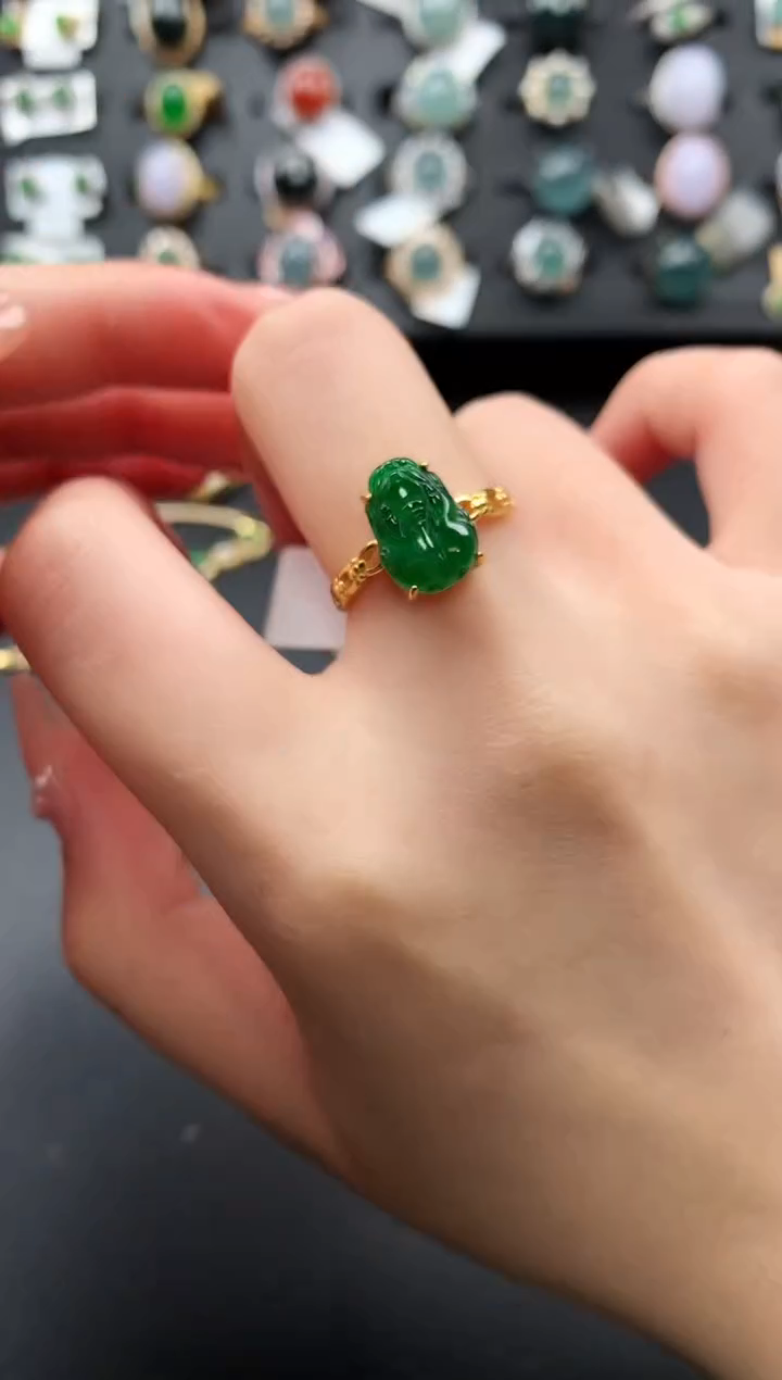 【闪购商品】翡翠戒指银S925镶嵌52141