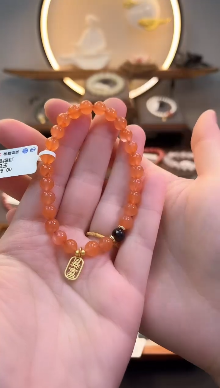 【闪购商品】玛瑙/玉髓手链合金货号821